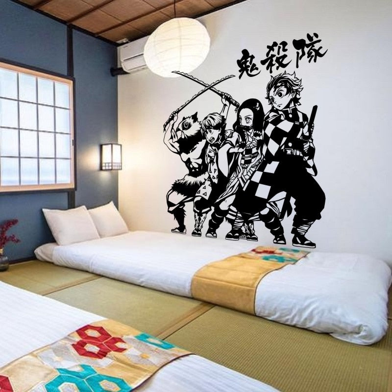 Demon Slayer Wall Decal Kimetsu no Yaiba Vinyl Wall Stickers Decal Decor Home Decoration Anime Car Sticker