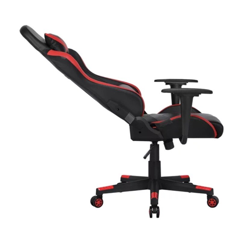 SmileMart Executive Adjustable High Back Faux Leather Swivel Gaming Chair, Black/Red