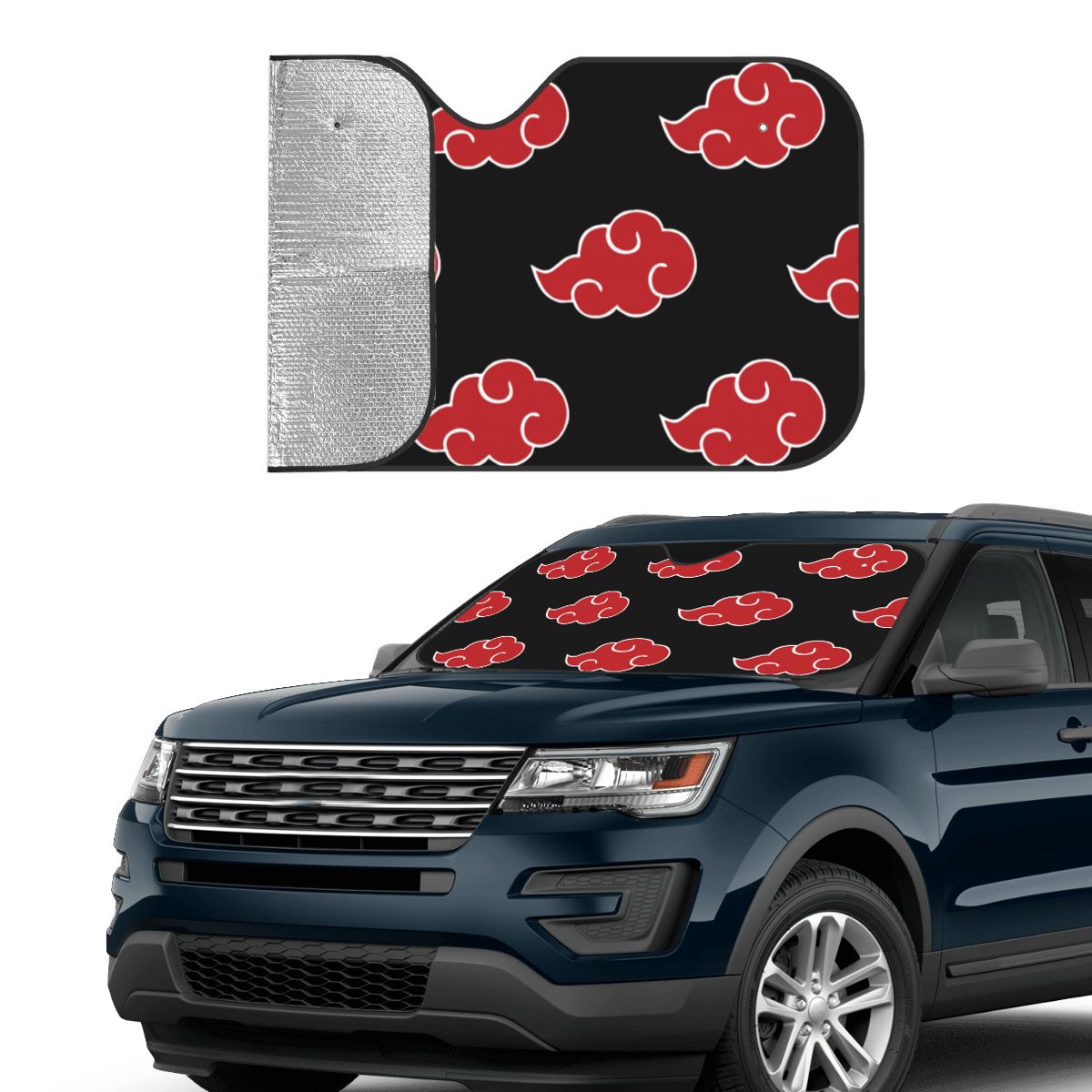 Anime Akatsuki Clouds Sunshade Windscreen Konoha Neji Foldable Car Front Windshield 70x130cm Sun Visor Solar Protect