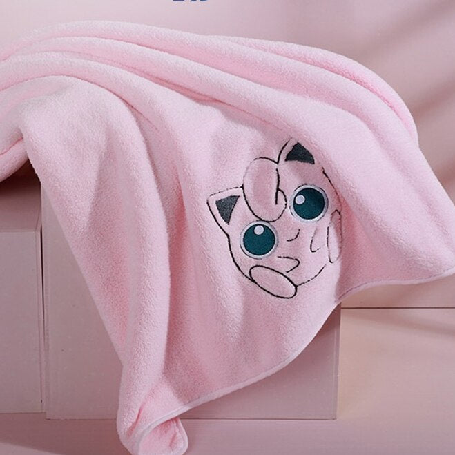 Pokemon Hand Towel Coral Fleece Towel Soft Strong Water Absorption Pikachu No Shedding Household Products Baby Shower