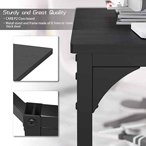 L-Shaped Computer Desk with Shelves, Corner Desk, Home Office Writing Workstation, Gaming Desk PC Latop Table with Storage Foldi