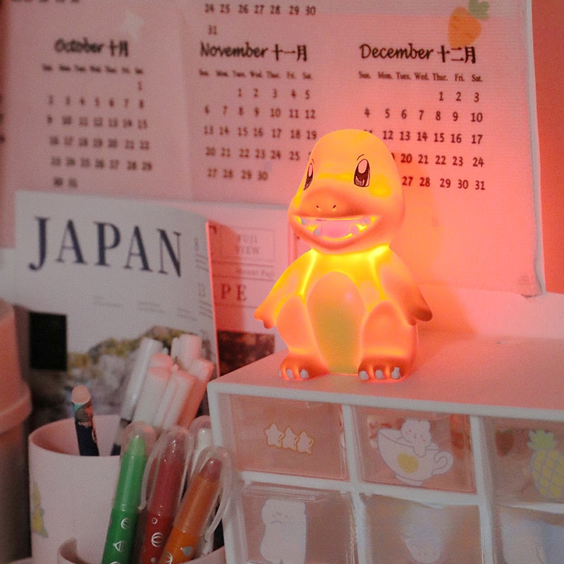 Pokemon Anime Night Light Pikachu Charmander Squirtle Psyduck LED Light Bedroom Decor Kids Toy Children Gift