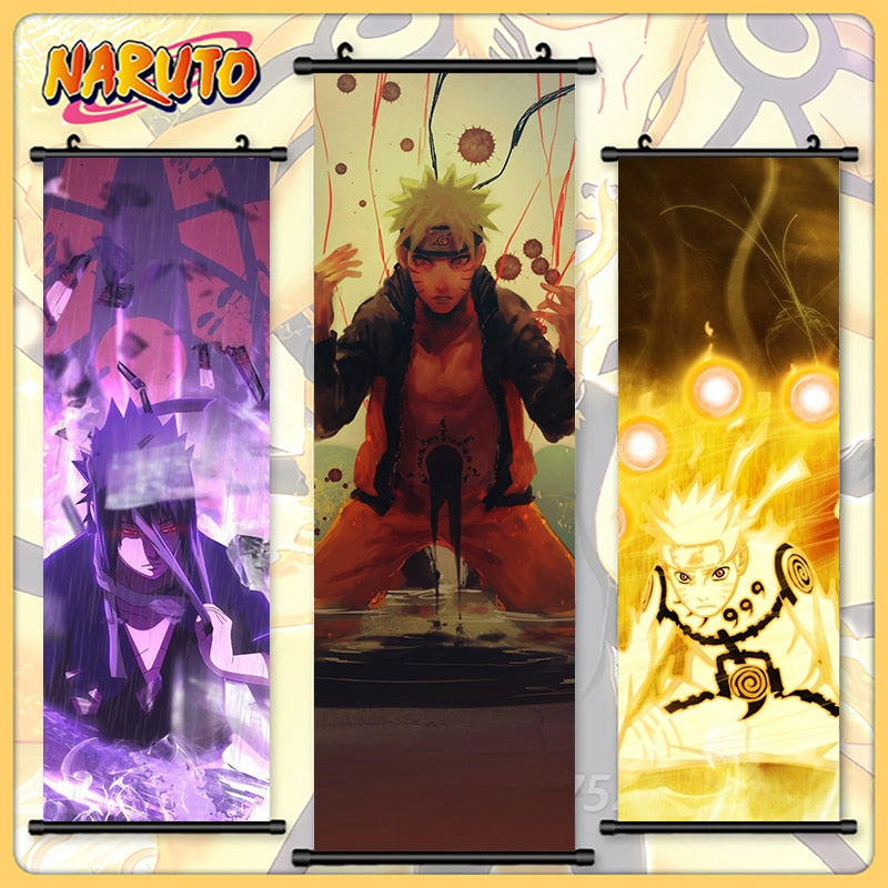 Naruto Canvas Home Decoration Uzumaki Naruto Poster Print Uchiha Sasuke Pictures Anime Wall Art Scroll Hanging Painting Bedroom