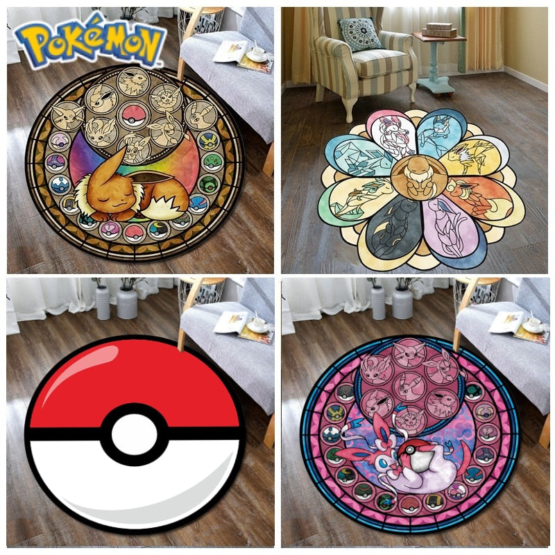 Large Round Pokemon Carpet For Kid Room