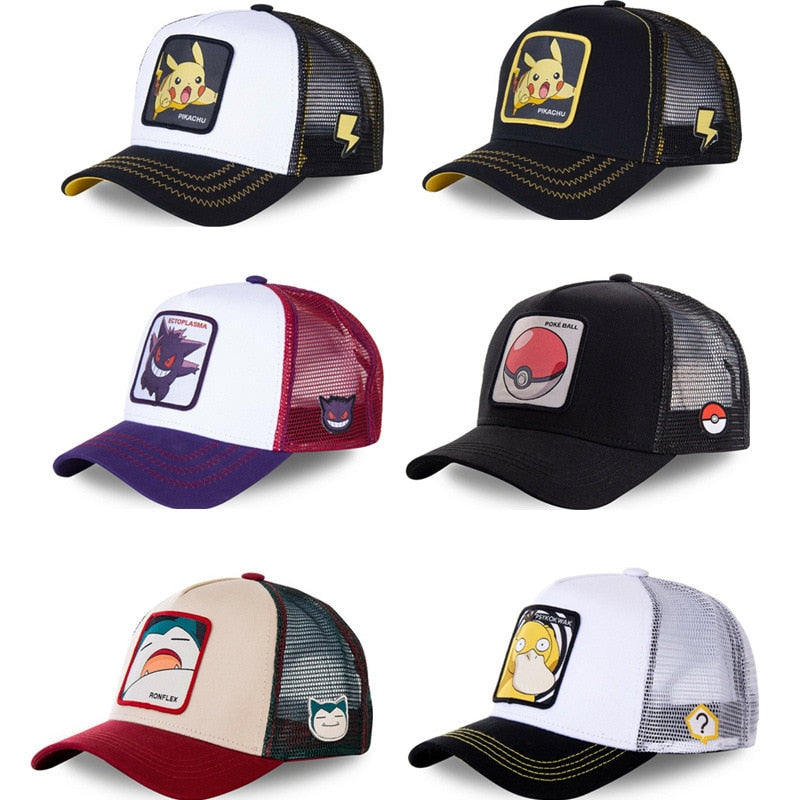 Pokemon Anime Series Baseball Cap Original Pikachu Gengar kids Cap Cartoon Men and Women Baseball Caps Children's Birthday Gift