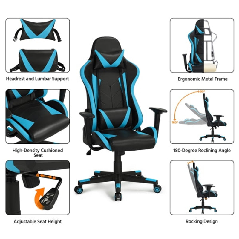 Executive Chair with Adjustable Height, 330.7 lb. Capacity, Neon Blue