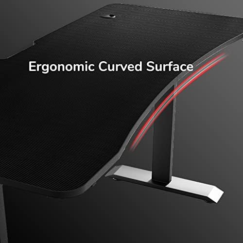 Gaming Desk, Heavy-Duty Gaming Computer Table with Carbon Fiber Surface