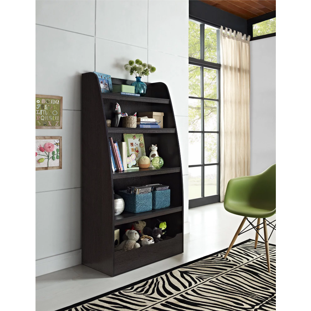 Ameriwood Home Mia Kids' 4-Shelf Bookcase, Espresso bookshelves furniture