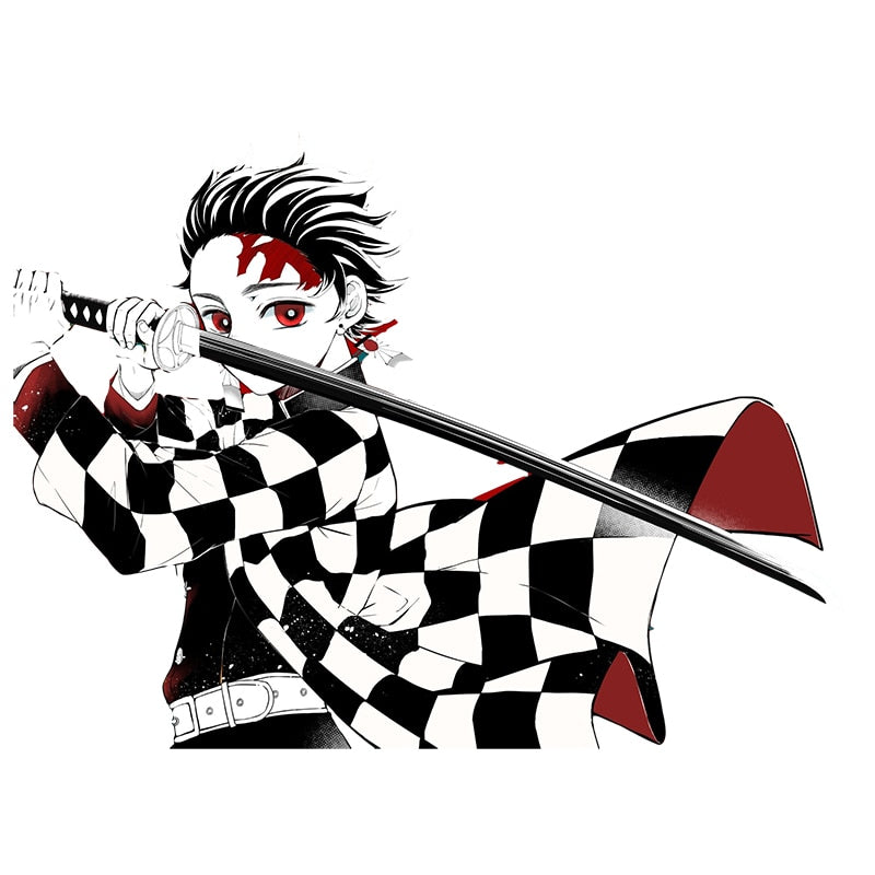 Three Ratels CDM160  Kamado Tanjirou poster cartoon anime wall stickers for girls car hood sticker laptop decal