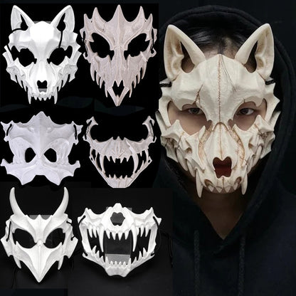 Skull Face Cosplay Anime Mask Horror Game Y2k Accessories Set For Adult Kid New Props Cosplays Costume Fit Party Halloween Gifts