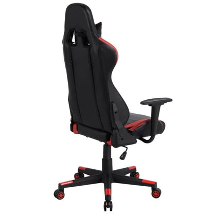 SmileMart Executive Adjustable High Back Faux Leather Swivel Gaming Chair, Black/Red