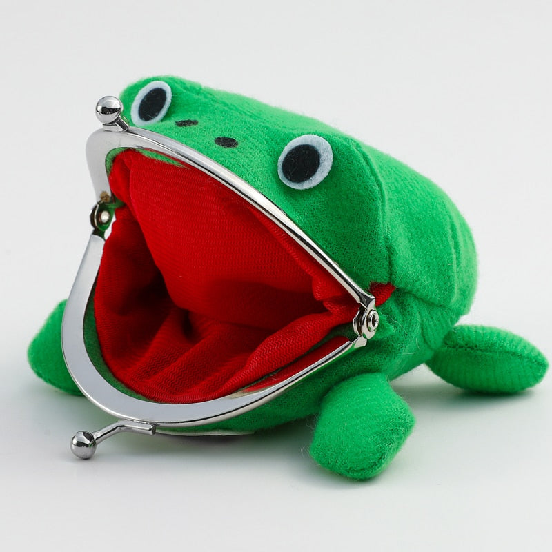 Naruto Wallet Anime Frog Wallet Coin Purse Key Chain Cute Plush Green Frog Cartoon Cosplay Purse For Women Bag Accessories