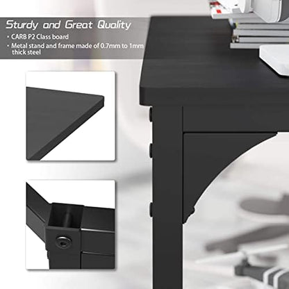 L-Shaped Computer Desk with Shelves, Corner Desk, Home Office Writing Workstation, Gaming Desk PC Latop Table with Storage Foldi