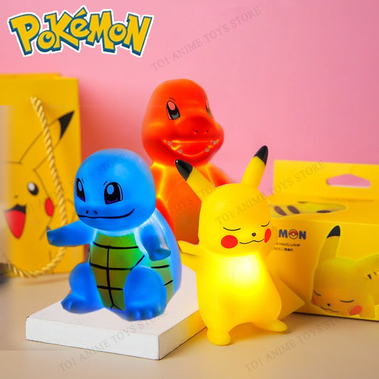Pokemon Anime Night Light Pikachu Charmander Squirtle Psyduck LED Light Bedroom Decor Kids Toy Children Gift