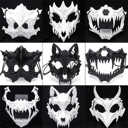 Skull Face Cosplay Anime Mask Horror Game Y2k Accessories Set For Adult Kid New Props Cosplays Costume Fit Party Halloween Gifts