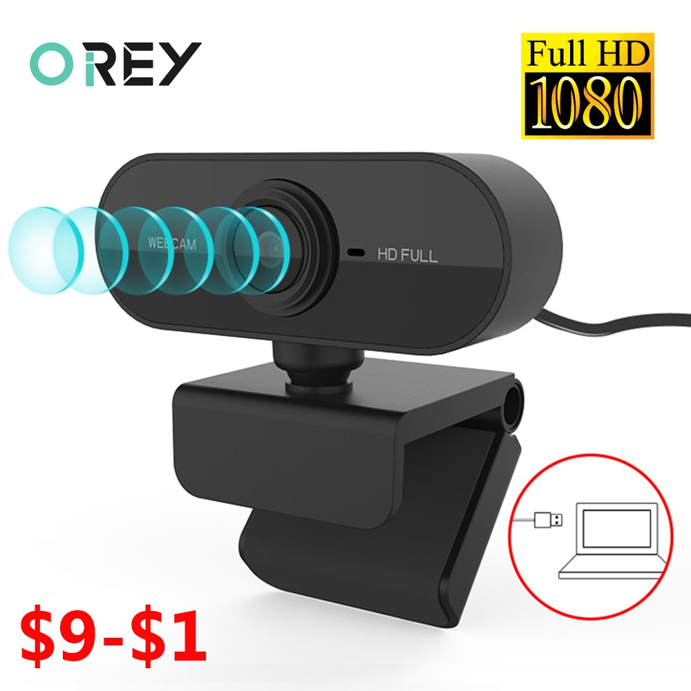 Webcam 1080P Full HD Web Camera With Microphone USB Plug Web Cam For PC Computer Mac Laptop Desktop YouTube Skype Mini Camera
