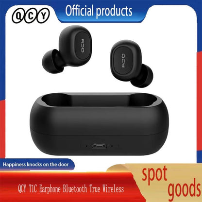 QCY T1C Bluetooth 5.0 Earphones Wireless 3D Stereo TWS Headphones with Dual Microphones Headset HD Call Earbuds Customizing APP