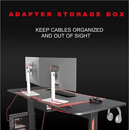 Gaming Desk, Heavy-Duty Gaming Computer Table with Carbon Fiber Surface