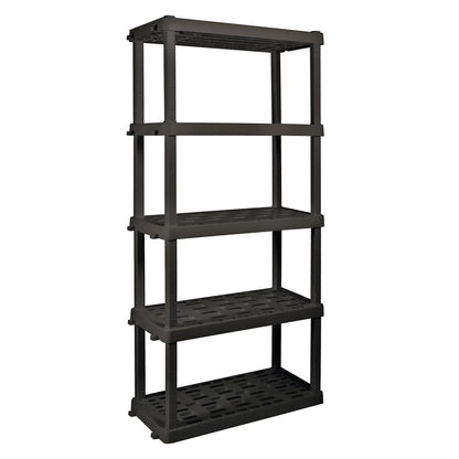 Pack of 2 Storage Shelving, Black 750 lbs Capacity