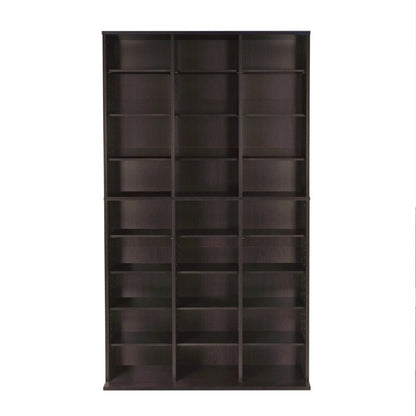 60"  Adjustable 12-Shelf Media Storage Bookcase