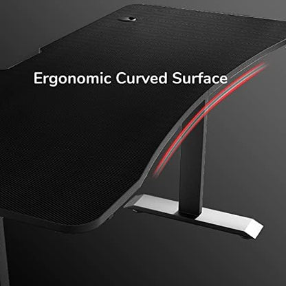 Gaming Desk, Heavy-Duty Gaming Computer Table with Carbon Fiber Surface
