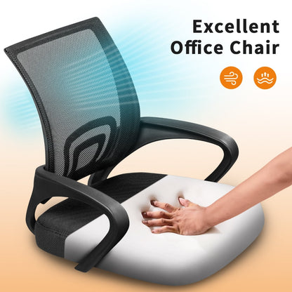 Mid-Back Mesh Office Desk Chair Ergonomic Height Adjustable Computer Chair with Lumbar Support and Armrest, Black