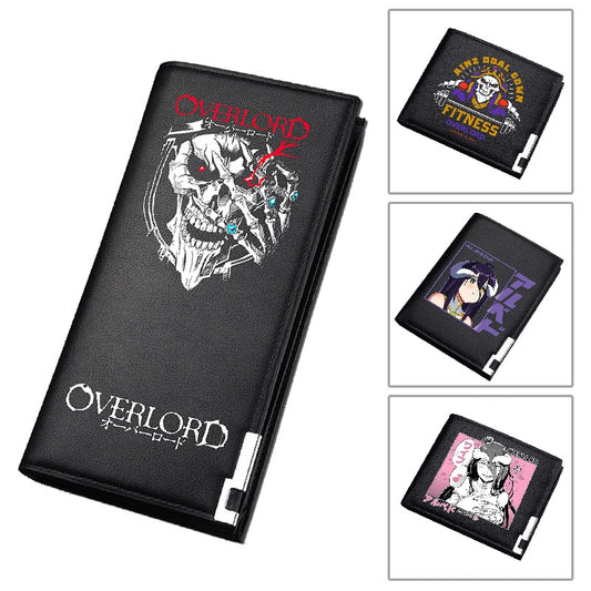 Overlord ID Card Holder Anime Short Wallet Pu Leather Long Purses Unisex Bags
